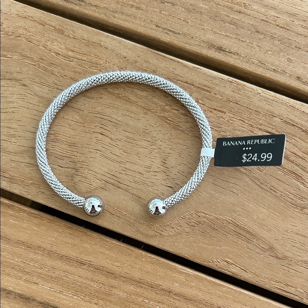 Banana Republic Silver Textured Bracelet